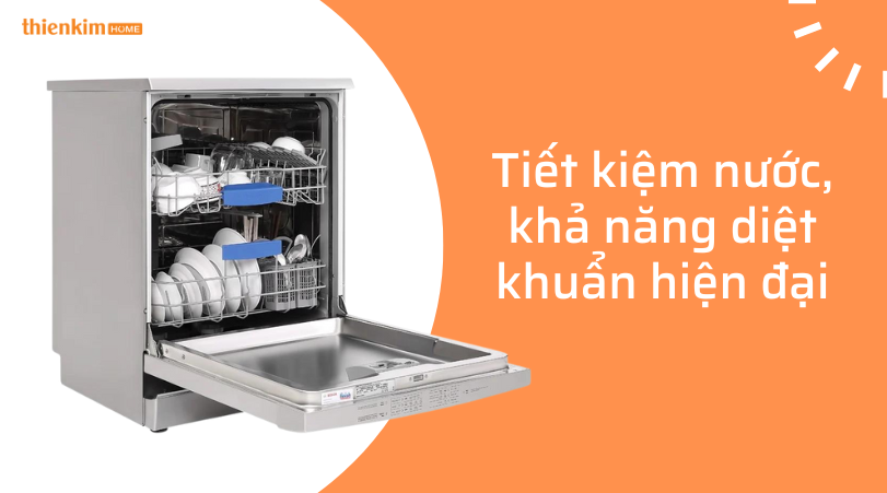 Tiết kiệm nước khả năng diệt khuẩn hiện đại Máy rửa chén độc lập Bosch SMS63L08EA Serie 6
